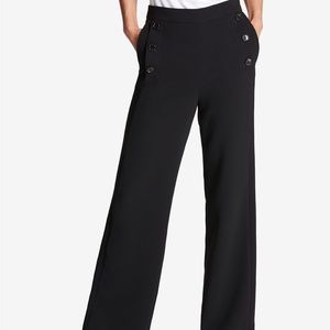 DKNY Black Crepe Wide-Leg Trousers Size 4